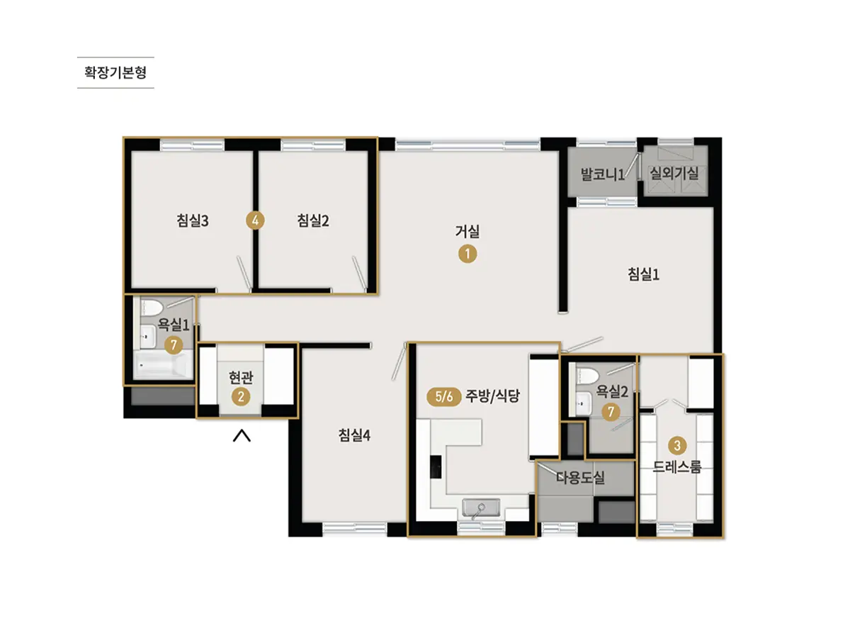 사직동 푸르지오자이 84타입구조